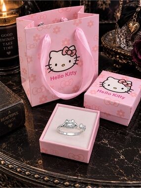 My Melody x Hello Kitty Stainless Steel Adjustable Ring NWT